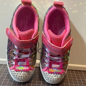 Skechers Twinkle Toes Light-Up Sneakers - Pink and Multicolor